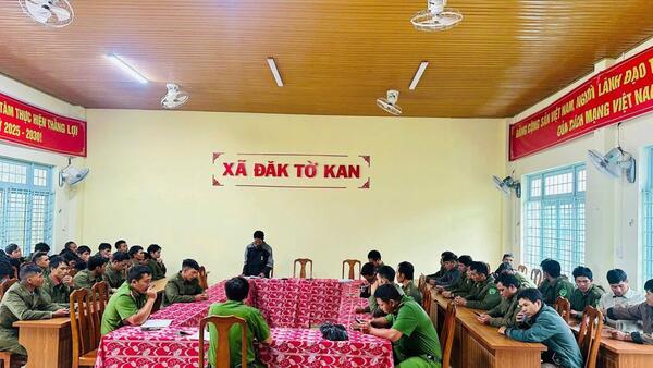 Công an xã Đăk Tờ Kan tổ chức Hội nghị giao ban lực lượng ANTT cơ sở